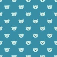 motif d'ours sans couture dans un style à main levée. tête d'animaux sur fond coloré. illustration vectorielle pour le textile. vecteur