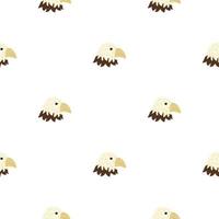 motif d'aigle sans couture dans un style à main levée. prédateur de tête sur fond coloré. illustration vectorielle pour le textile. vecteur