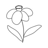 icône de narcisse noir et blanc de vecteur. première illustration de contour de plante de jonquille en fleurs. clipart floral ou page de coloriage. fleur de printemps ligne mignonne isolée sur fond blanc. vecteur