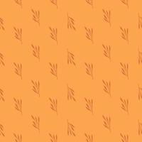modèle sans couture organique abstrait avec des formes de silhouettes de feuilles simples. fond pastel orange. vecteur