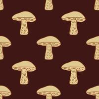 modèle sans couture avec ornement de champignon leccinum scabrum dessiné à la main. vecteur