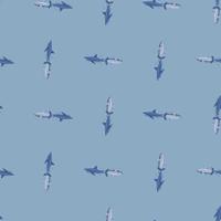 modèle sans couture de requin blanc dans un style scandinave. fond d'animaux marins. illustration vectorielle pour enfants textile drôle. vecteur