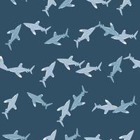 modèle sans couture de requin océanique de style scandinave. fond d'animaux marins. illustration vectorielle pour enfants textile drôle. vecteur