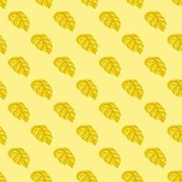 motif abstrait sans couture avec des formes de griffonnage de monstère de couleur jaune. fond pastel clair. vecteur