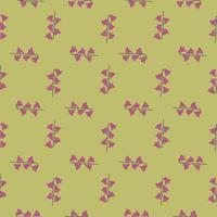 motif abstrait harmonieux de style géométrique avec des formes de fleur de cloche. fond vert pâle. ornement rose. vecteur