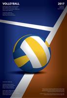 Modèle d&#39;affiche de tournoi de volley-ball Design Illustration vectorielle vecteur