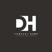 lettre initiale logo dh - logo d'entreprise simple vecteur