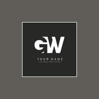 lettre initiale logo gw - logo d'entreprise minimal vecteur