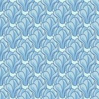 motif floral abstrait sans couture avec des silhouettes de fleurs de magnolia de couleurs bleues profilées. imprimé décoratif. vecteur