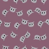 motif de hibou sans couture dans un style à main levée. tête d'animaux sur fond coloré. illustration vectorielle pour le textile. vecteur