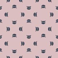 motif de hibou sans couture dans un style à main levée. tête d'animaux sur fond coloré. illustration vectorielle pour le textile. vecteur