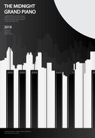 Musique piano à queue affiche fond modèle illustration vectorielle