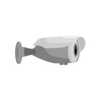 caméra de sécurité grise ovale sur fond blanc. équipement de surveillance pour la protection, la sécurité et la surveillance, style design plat vecteur