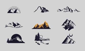 ensemble de logos vectoriels de montagne et d'aventures en plein air, style vintage