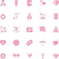 icônes de la saint-valentin dans le style de ligne pleine à toutes fins. parfait pour la présentation d'applications mobiles de site Web vecteur