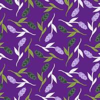 modèle sans couture de botanique avec ornement d'épi de blé dans un style géométrique. fond clair violet. vecteur