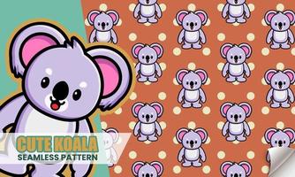 modèle sans couture de dessin animé mignon koala vecteur