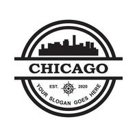 vecteur de silhouette d'horizon de chicago, logo de l'Amérique