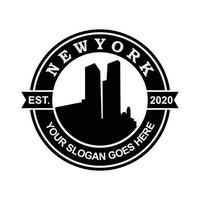 logo de new york de gratte-ciel de boston, logo de l'amérique vecteur