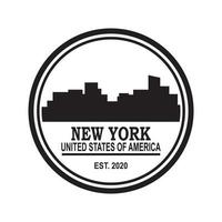 vecteur de silhouette d'horizon de new york, logo de gratte-ciel
