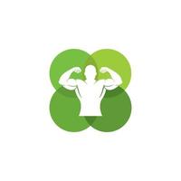 logo de fitness vert, logo de gym vecteur