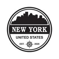 vecteur de silhouette d'horizon de new york, logo de l'amérique