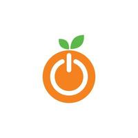 logo de fruit de puissance, logo de technologie de fruit vecteur