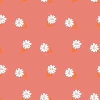 motif de camomille sans couture dans un style à main levée. fleurs de printemps sur fond coloré. illustration vectorielle pour le textile. vecteur