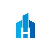 vecteur de ville abstraite h, logo immobilier