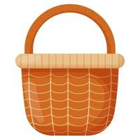 panier en osier. panier en osier vide pour pâques, pique-nique. accessoire en bois pour ranger ou transporter vecteur