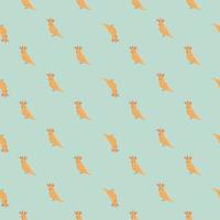 abstrait petit oiseau animal sans couture avec des formes de cacatoès de perroquet orange doodle. fond bleu. vecteur