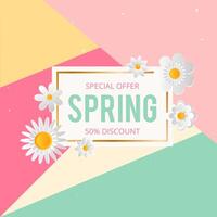 Fond de vente de printemps avec belle fleur colorée. Illustration vectorielle template.banners.Wallpaper.flyers, invitation, affiches, brochure, remise de bon d&#39;achat. vecteur