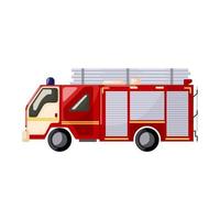 véhicule de lutte contre l'incendie isolé sur fond blanc. transport de moteur de sauvetage de camion de pompier vecteur