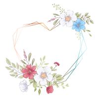 Modèle d&#39;aquarelle pour une fête de mariage d&#39;anniversaire avec des fleurs et un espace pour le texte. Dessin à main levée. Illustration vectorielle vecteur