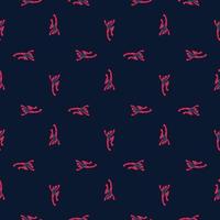 motif animal géométrique sans couture avec ornement de grenouille rose doodle. fond sombre. design créatif. vecteur