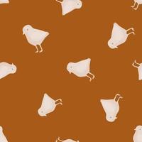 modèle sans couture de poulet. animaux domestiques sur fond coloré. illustration vectorielle pour le textile. vecteur