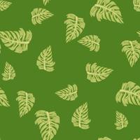 modèle sans couture de feuille de monstera avec imprimé tropical dessiné à la main. fond de nature moderne. illustration vectorielle pour textile saisonnier. vecteur