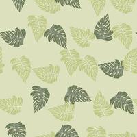 modèle sans couture de feuille de monstera avec imprimé tropical dessiné à la main. fond de nature moderne. illustration vectorielle pour textile saisonnier. vecteur