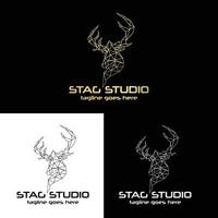 logo du studio de cerf vecteur