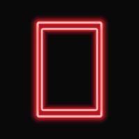cadre carré néon rouge avec des effets brillants sur fond sombre. cadre vide avec effets néon. illustration vectorielle. vecteur