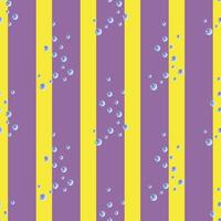 bulles de modèle sans couture sur fond jaune violet rayé. texture abstraite du savon pour n'importe quel usage. vecteur