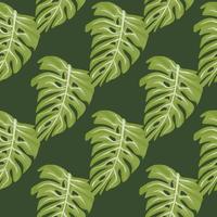 modèle sans couture de feuille de monstera avec imprimé tropical dessiné à la main. fond de nature moderne. illustration vectorielle pour textile saisonnier. vecteur