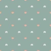 motif de chat sans couture dans un style à main levée. tête d'animaux sur fond coloré. illustration vectorielle pour le textile. vecteur