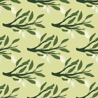 motif d'agrumes sans couture de récolte d'été avec des formes de citron blanc et des feuilles vertes. fond pastel clair. vecteur