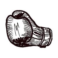 croquis de côté de gants de boxe isolé. équipement sportif pour la boxe dans un style dessiné à la main vecteur