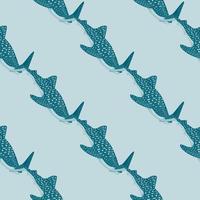 modèle sans couture de requin baleine dans un style scandinave. fond d'animaux marins. illustration vectorielle pour enfants textile drôle. vecteur