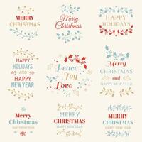 Éléments typographiques de Noël vecteur