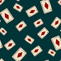 cartes de jeu diamants modèle sans couture. concevoir des jeux de hasard. vecteur