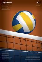 Modèle d&#39;affiche de tournoi de volley-ball Design Illustration vectorielle vecteur