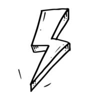 illustrations de croquis de symbole d'éclair électrique doodle vecteur dessiné à la main. icône de doodle de symbole de tonnerre.